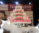 Kompozycja tortu weselnego różowo-biały