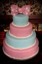 Tort weselny różowo-niebieski