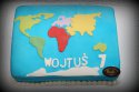 Tort w kształcie mapy świata