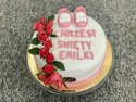 Tort na chrzciny dla dziewczynki z różami