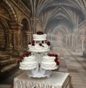 Piętrowy okrągły tort weselny