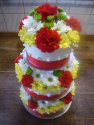 Mocno kwiatowy tort weselny :)