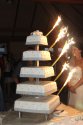 Kwadratowy tort weselny z kokardą